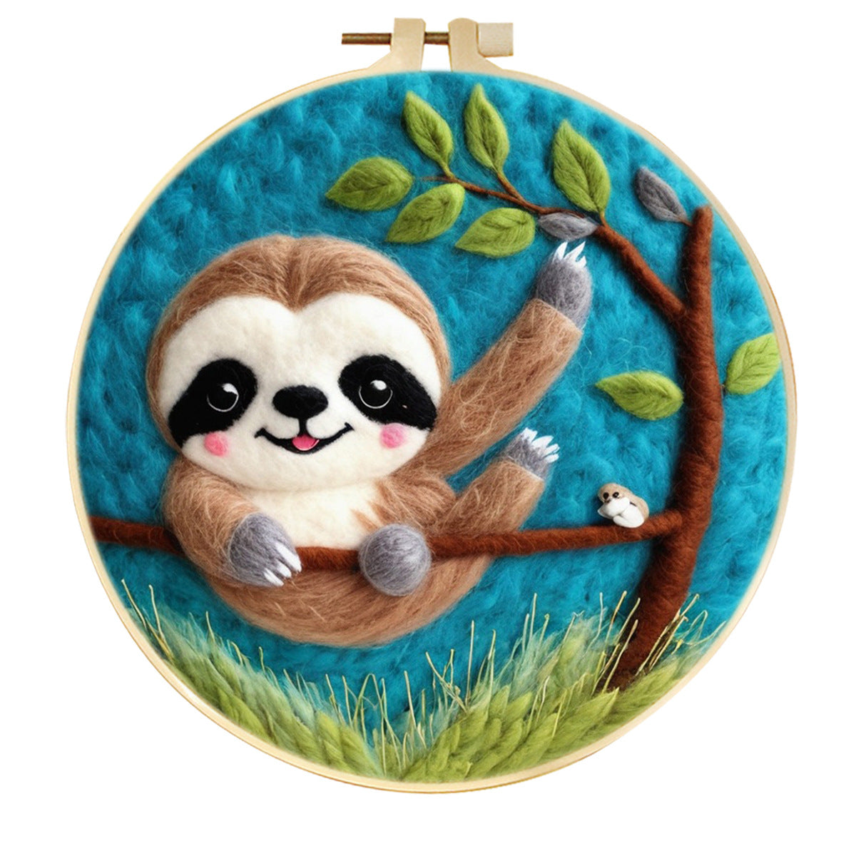 Stamp Wool Felt Painting With Embroidery Frame Material
