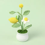 Finished Wool Crocheted Fruit Potted Hand-woven Lemon Ornaments