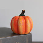 Medium orange pumpkin light with crackle finish