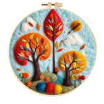 Stamp Wool Felt Painting With Embroidery Frame Material