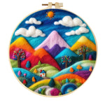 Stamp Wool Felt Painting With Embroidery Frame Material