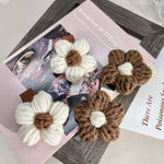 Milk Coffee Retro Woven Wool Flower Hairpin Hair Accessories