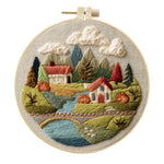 Embroidery Diy Landscape Handmade Cloth Art Material Kit
