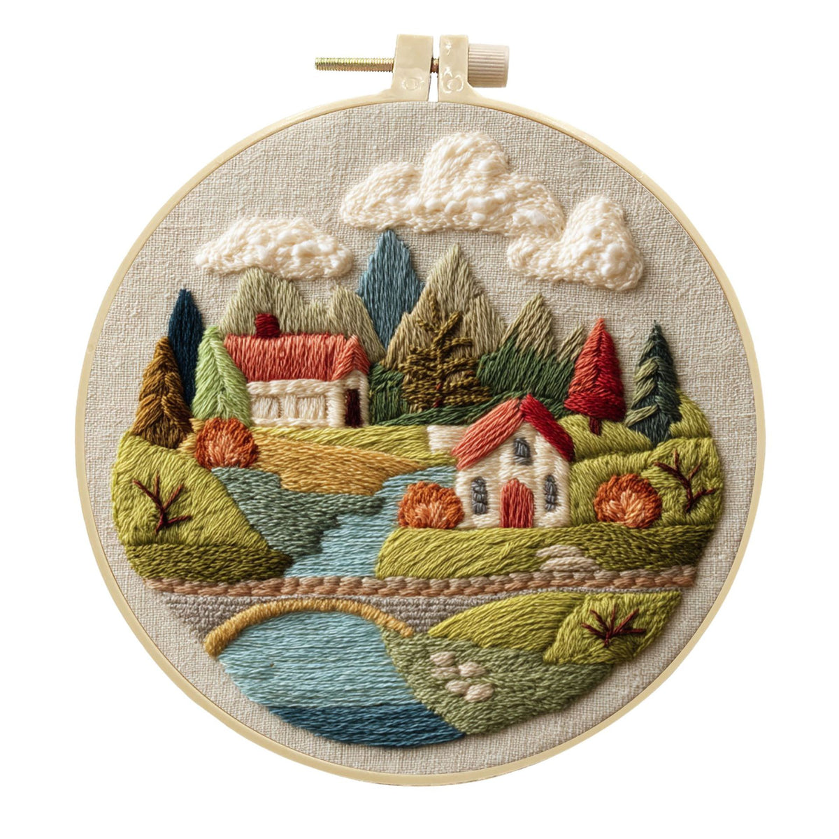 Embroidery Diy Landscape Handmade Cloth Art Material Kit