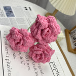 Overturn Pointed Rose Wool Hand-woven Flower Finished Product