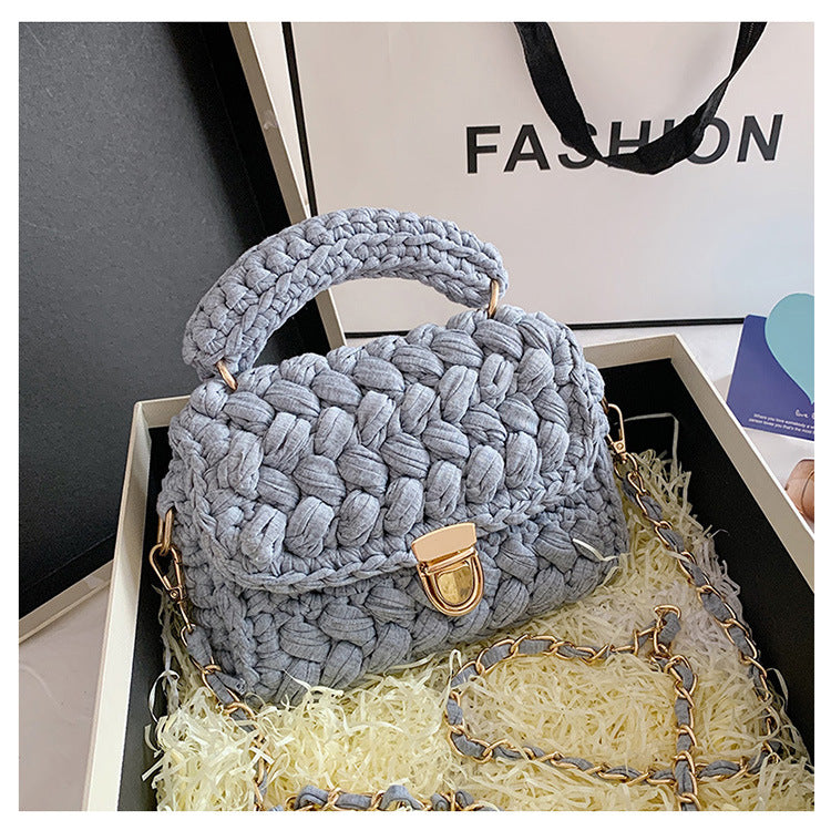Homemade Diy Material Crochet Hand Messenger Bag