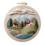 Embroidery Diy Landscape Handmade Cloth Art Material Kit
