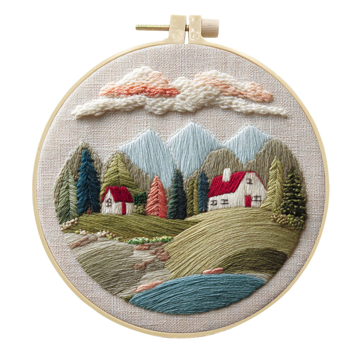 Embroidery Diy Landscape Handmade Cloth Art Material Kit