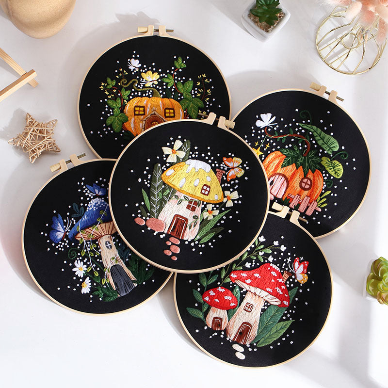 Mushroom Pumpkin Handmade Embroidery Material Package