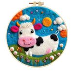 Stamp Wool Felt Painting With Embroidery Frame Material