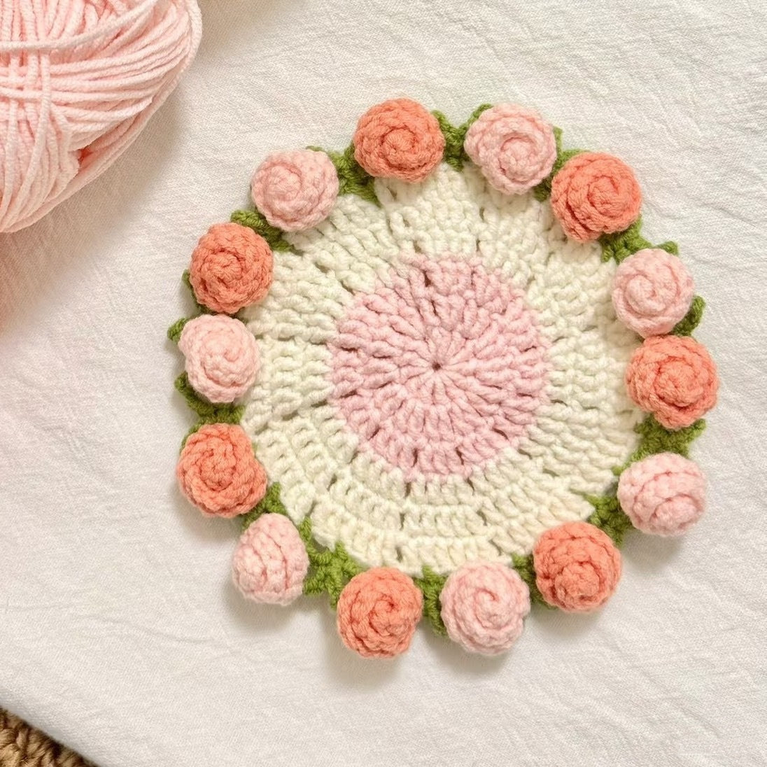 Handmade Diy Woven Bouquet Coaster