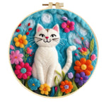 Stamp Wool Felt Painting With Embroidery Frame Material