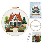 Christmas Snow House Series Embroidery Material Package English