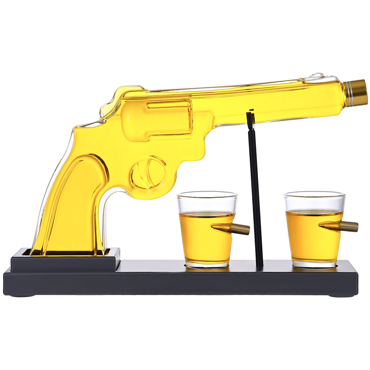 Gifts For Men Dad, 10 Oz Whiskey Gun Decanter Set 2 Bullet Glasses - Unique Birthday Pistol Gift Ideas Daughter Son, Personalized Liquor Dispenser - Scotch Bourbon Vodka, Him, Brother Husband