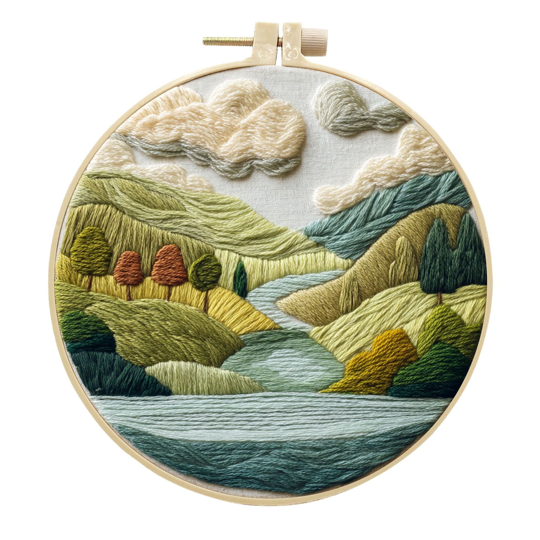 Embroidery Diy Landscape Handmade Cloth Art Material Kit