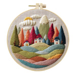 Embroidery Diy Landscape Handmade Cloth Art Material Kit